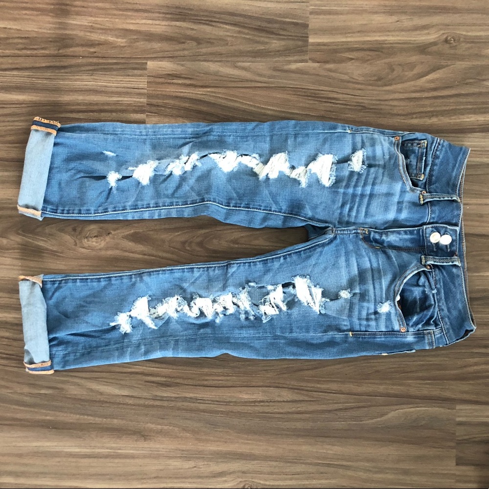 TWO PAIRS! Ripped Cropped Jeans!